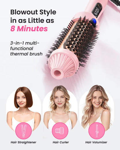Ionic Thermal Brush – Smooth, Shiny Hair, Beautiful Curls & Salon-Style Volume in Minutes