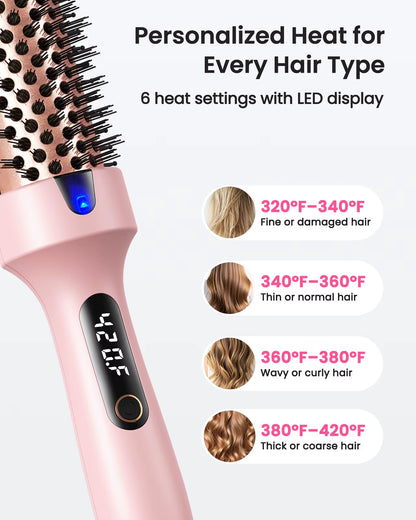 Ionic Thermal Brush – Smooth, Shiny Hair, Beautiful Curls & Salon-Style Volume in Minutes